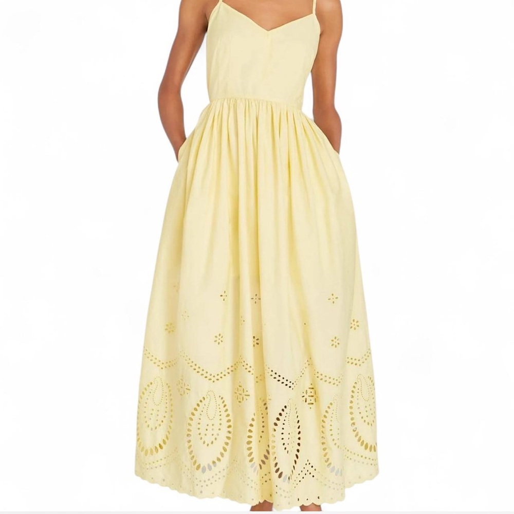 Calypso St. Barth Yellow Eyelet Maxi Dress